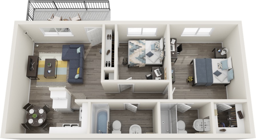 example floor plan layout of an apartment at the spoke